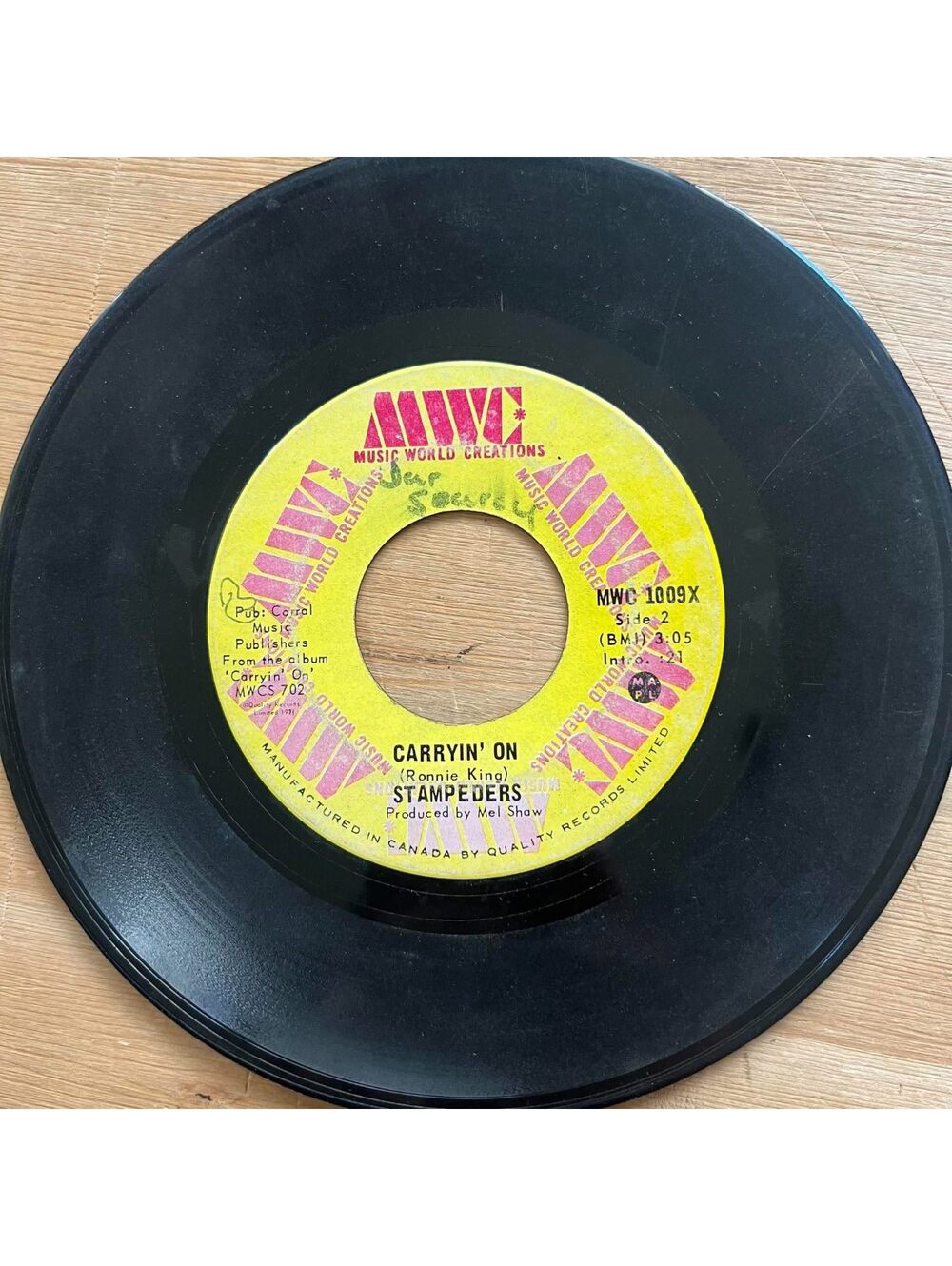 Stampeders - Carryin' On/Wild Eyes 45rpm VG+ R19